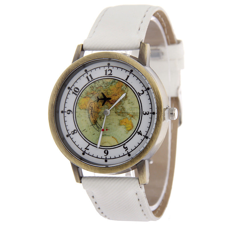 Airplane second hand canvas strap watch