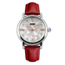 Leather waterproof ladies watch