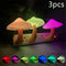 LED Night Light Mushroom Wall Socket Lamp EU US AU Plug Warm-White light.