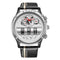 Uniquex Men Wrist Watches Leather Black Silver Creative