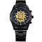 Official Automatic GOLD Watch Men Steel Strap Skeleton