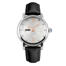 Leather waterproof ladies watch