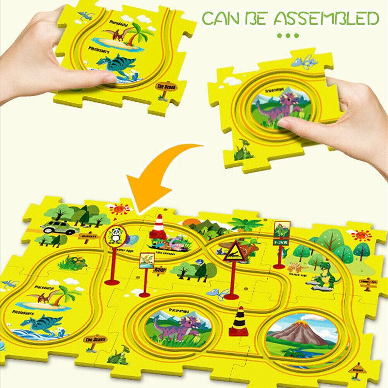 DIY Car Track Puzzle Play Set Preschool Educational Montessori Toy Gift For Kids