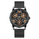 Black Gold Trend Three Dimensional Watch Personality Gear Gyro Season To Run Watch Men