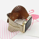 Patchwork Leather Strap Sweet Feather Leaf