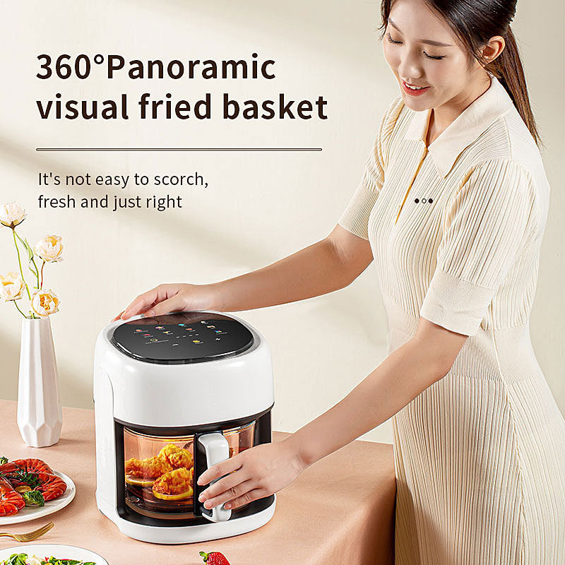 Smart Electric Air Fryer Large Capacity Convection Oven Deep Fryer Without Oil Kitchen Baking Viewable Window Home Applianc