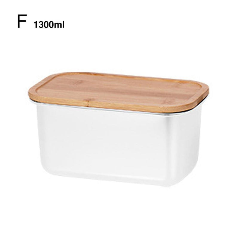 Stainless Steel Bamboo Cover Lunch Box