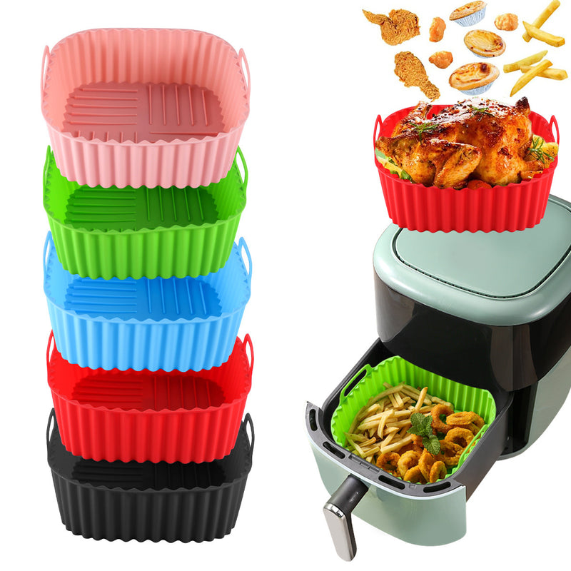 Multicolor Edible Silicon Square Air Fryer Tray Suitable For Air Fryer