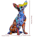 Creative Color Chihuahua Dog Statue Resin