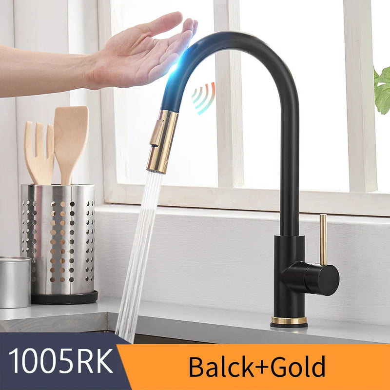 Smart Touch Kitchen Faucet with Sensor and Rotate Function