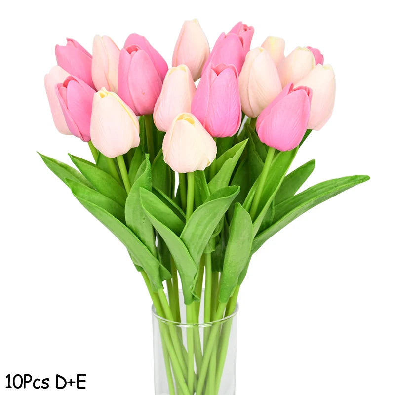 10PCS Fake Tulips Artificial Flower Real Touch for Home Decoration