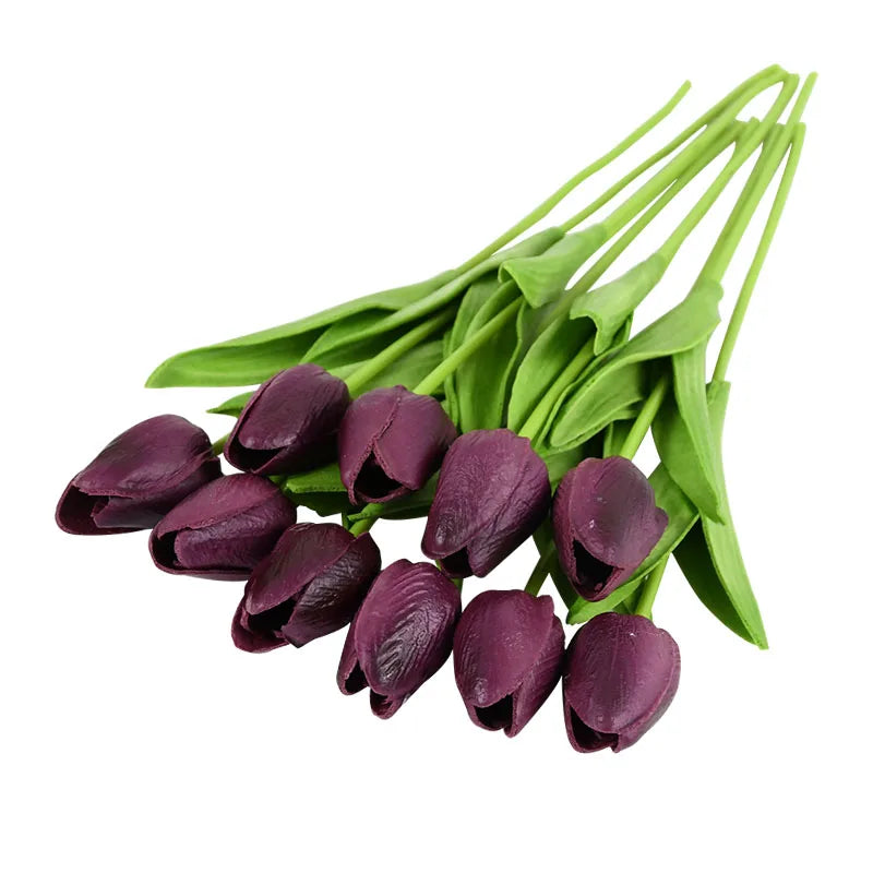 10PCS Fake Tulips Artificial Flower Real Touch for Home Decoration