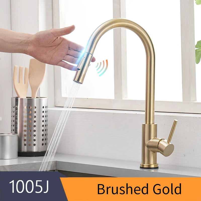 Smart Touch Kitchen Faucet with Sensor and Rotate Function