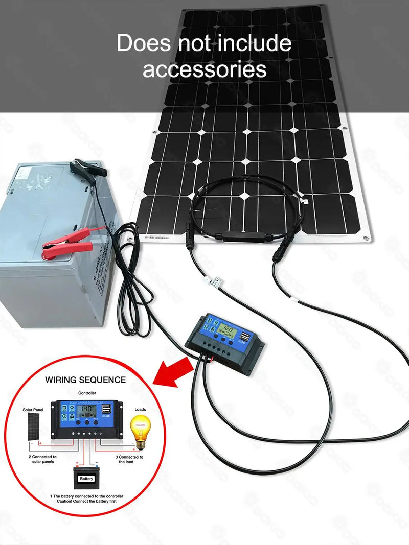 Dokio 12V 100W Monocrystalline Flexible Solar Panel For Car/Boat