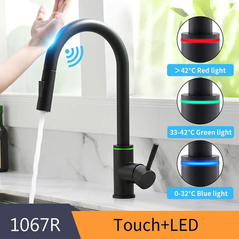 Smart Touch Kitchen Faucet with Sensor and Rotate Function