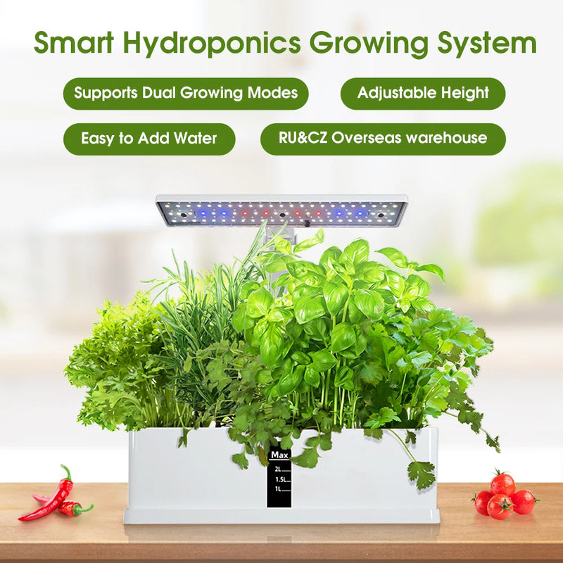 Garden Hydroponics Kit Automatic Timing  LED Grow Lights Smart Water Pump for Home Flower Pots