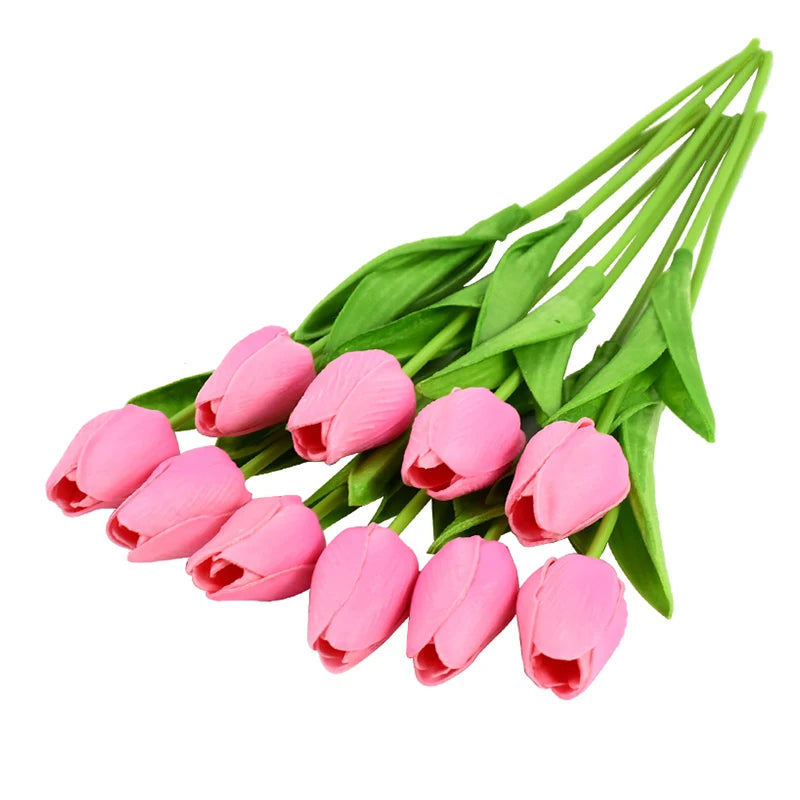 10PCS Fake Tulips Artificial Flower Real Touch for Home Decoration