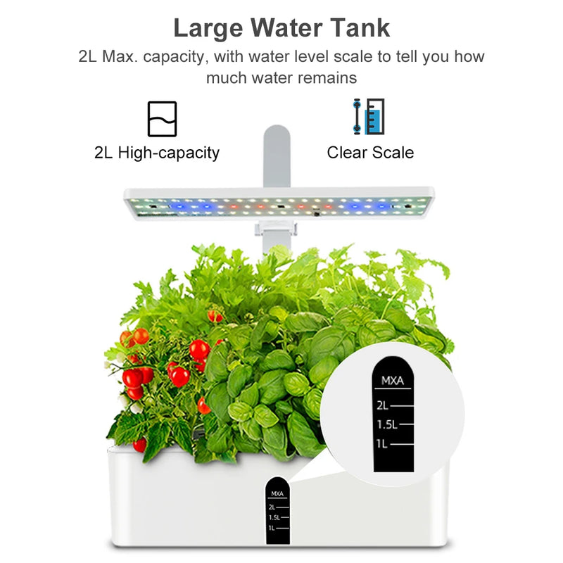 Garden Hydroponics Kit Automatic Timing  LED Grow Lights Smart Water Pump for Home Flower Pots