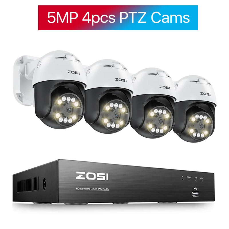 ZOSI 8CH 5MP PTZ Security POE IP Camera System