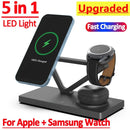 5 In 1 Magnetic Wireless Charger Stand Pad Light for iPhone 14 13 12 X