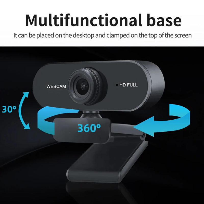 Webcam Mini PC HD 2k Camera With Microphones 360 ° Rotation USB Plug and Play Driver-Free For Desktop Computer Laptop Video Call