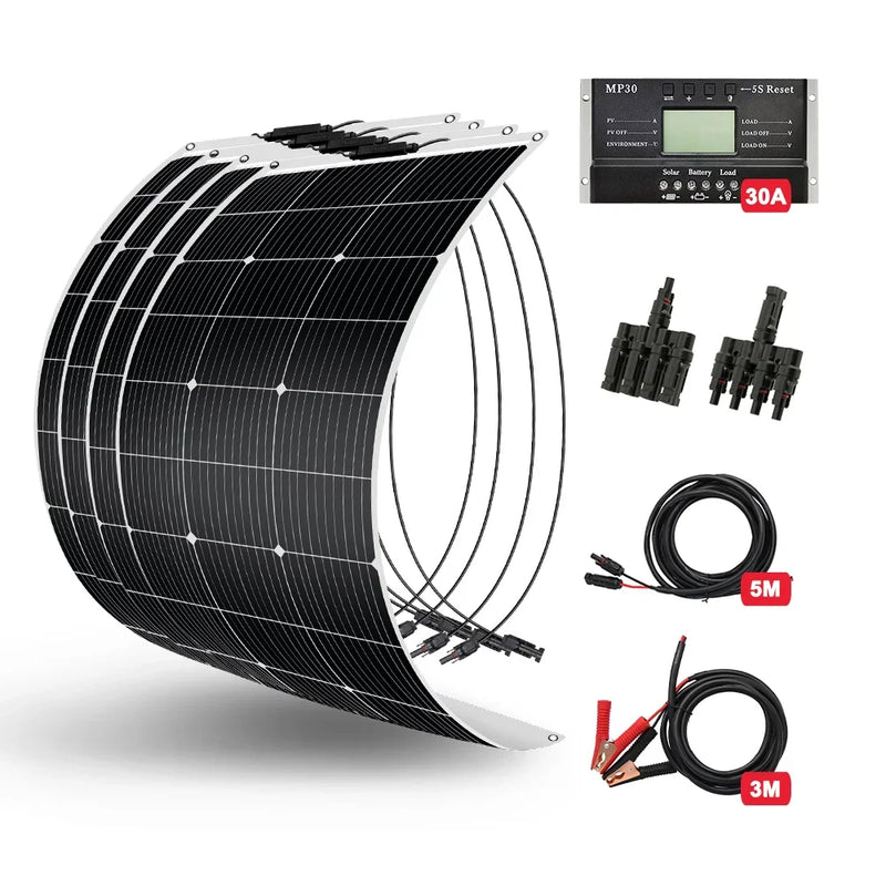 Dokio 12V 100W Monocrystalline Flexible Solar Panel For Car/Boat