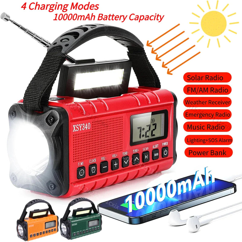 10000mAh Multifunctional  Hand Crank Radio