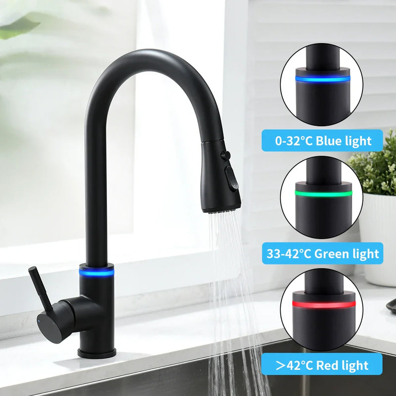 Smart Touch Kitchen Faucet with Sensor and Rotate Function