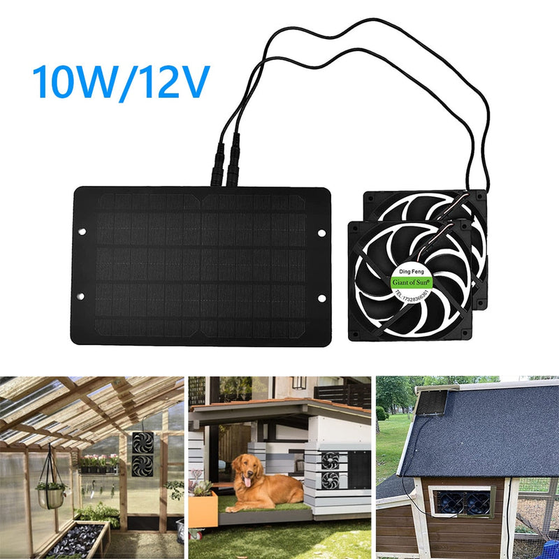 Portable 10W 12V Dual Solar Exhaust Fan Air Extractor