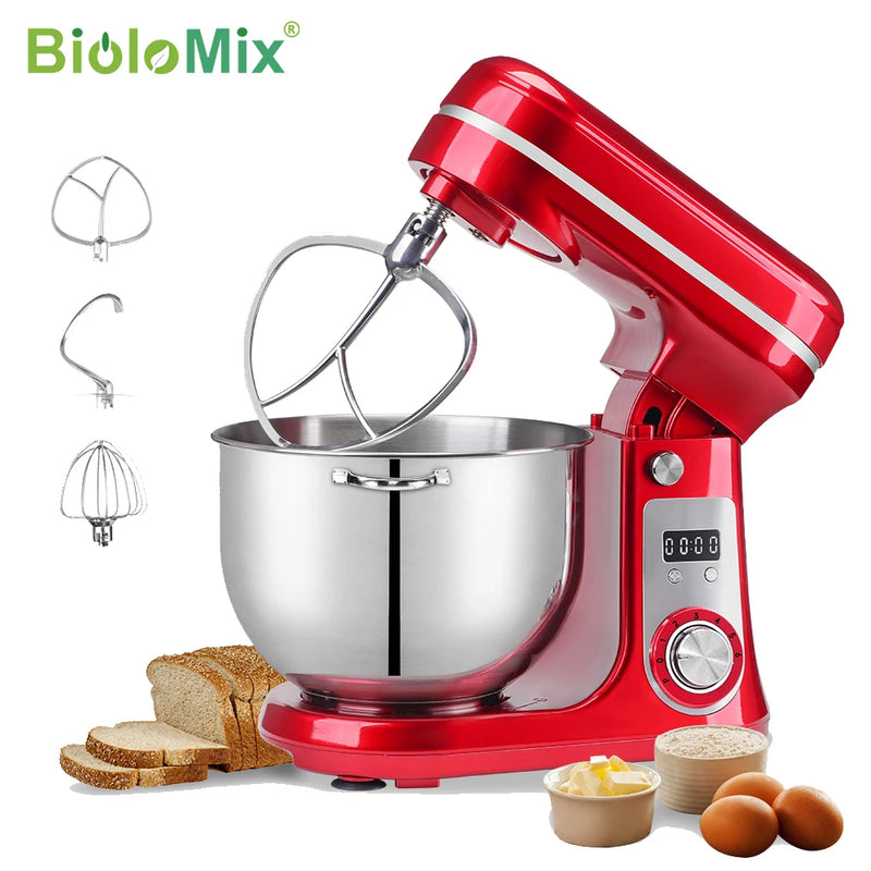 BioloMix Kitchen Food Stand Mixer, Blender, Quiet Motor, Cream Egg Whisk, Whip Dough Kneader