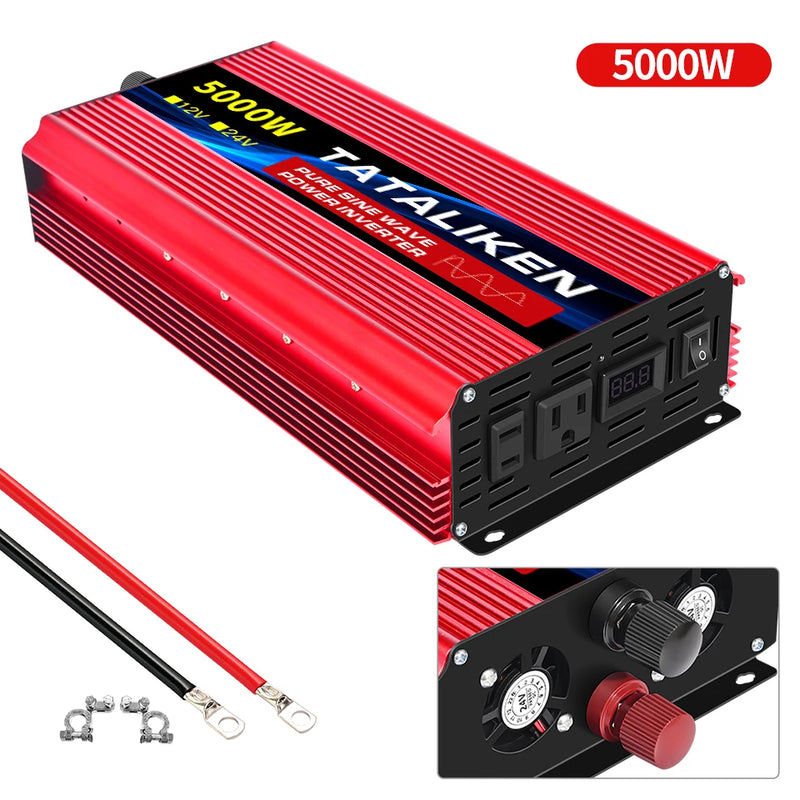 12V/24V To 110V AC Pure Sine Power Inverter 1600W~10000W  Power 60HZ  Converter Car Accessories Solar