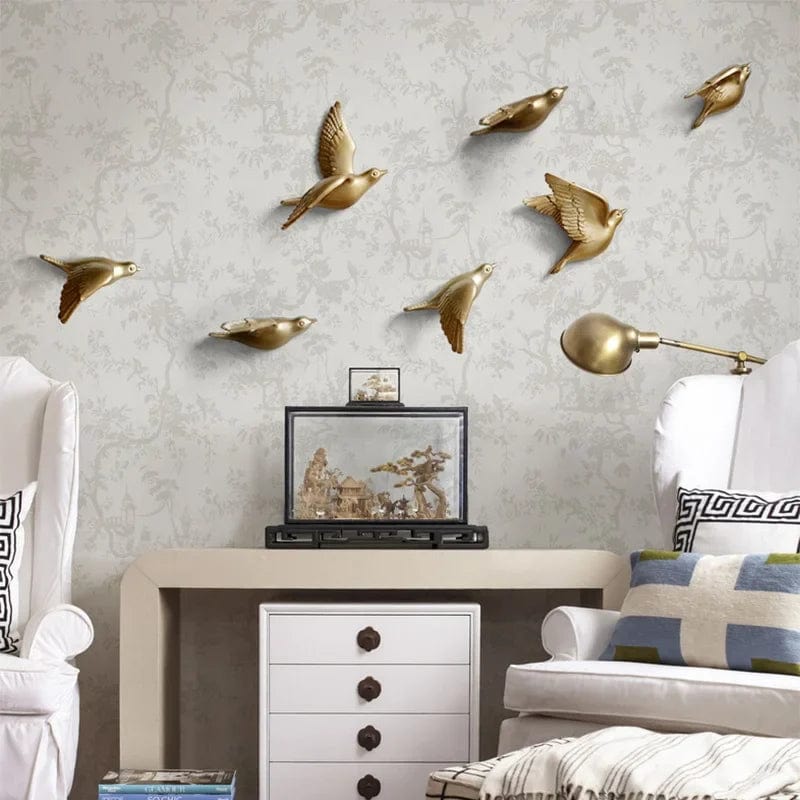 Triogift 5pcs 3D Pigeon Wall Hanging Wall Paste Creative Porch