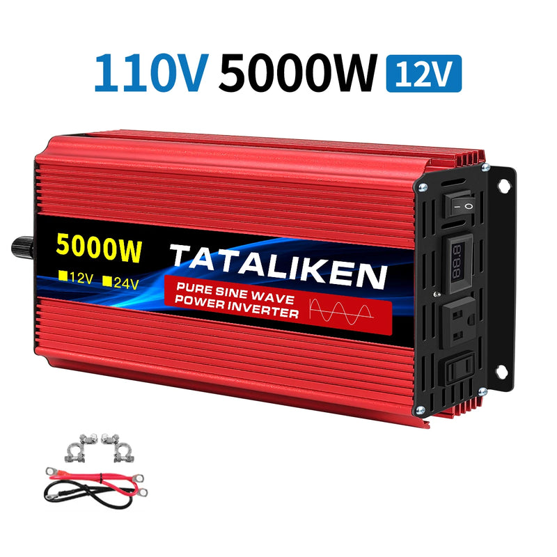 12V/24V To 110V AC Pure Sine Power Inverter 1600W~10000W  Power 60HZ  Converter Car Accessories Solar