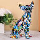 Creative Color Chihuahua Dog Statue Resin