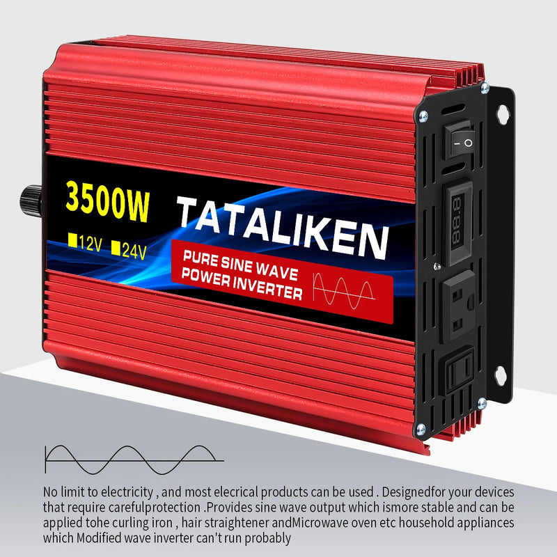 12V/24V To 110V AC Pure Sine Power Inverter 1600W~10000W  Power 60HZ  Converter Car Accessories Solar