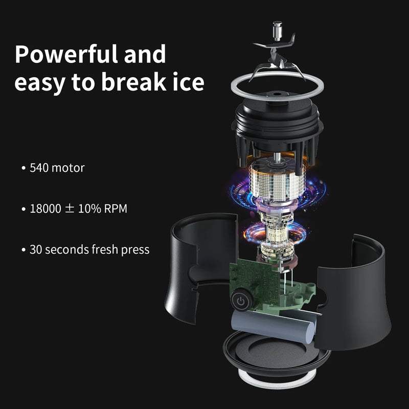 Portable Blender 600ML Electric Juicer Fruit Mixers 4000mAh USB