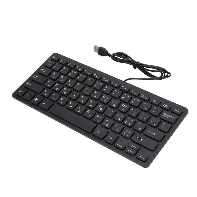 German/Russian/French Keyboard 78 Keys Mute Ultra Thin USB Wired Computer Keyboard