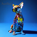 Creative Color Chihuahua Dog Statue Resin