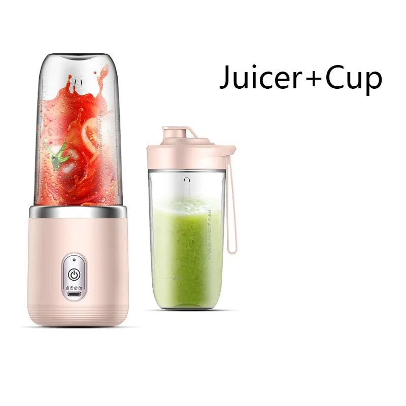 6 Blades Electric Juicer Cup for Travel Portable Juicer Blender