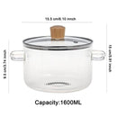 Thick Double-ear Transparent Glass Milk Pot Instant Noodle Bowl Hot Pot Non-stick