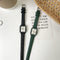 Retro Square Green White Forest Small And Exquisite Women's Watch