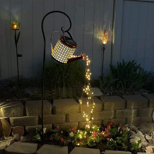 Garden Art Light Solar Watering Can Lamp