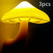 LED Night Light Mushroom Wall Socket Lamp EU US AU Plug Warm-White light.